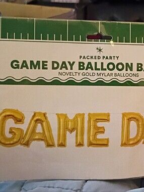 Packed Party Gold 'GAME DAY' Mylar Letter Balloon Banner